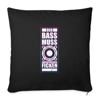 Techno ACID Psytrance La basse baise - Housse de coussin décorative 45 x 45 cm - noir - Devant