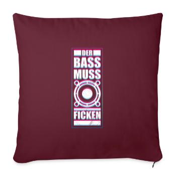 Techno ACID Psytrance Der Bass Fickt - Sofakissenbezug 45 x 45 cm - Burgunderrot - Vorne
