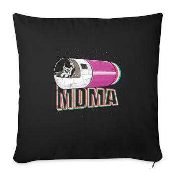 MDMA Ectasy Pill Techno Goa Gift - Sofa pillowcase 17,3'' x 17,3'' (45 x 45 cm) - black - Front