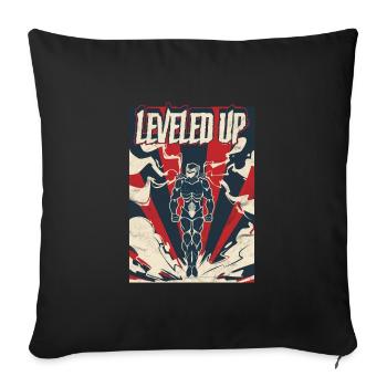 Gaming Gamblers Gamer Level Up - Sofa pillowcase 17,3'' x 17,3'' (45 x 45 cm) - black - Front