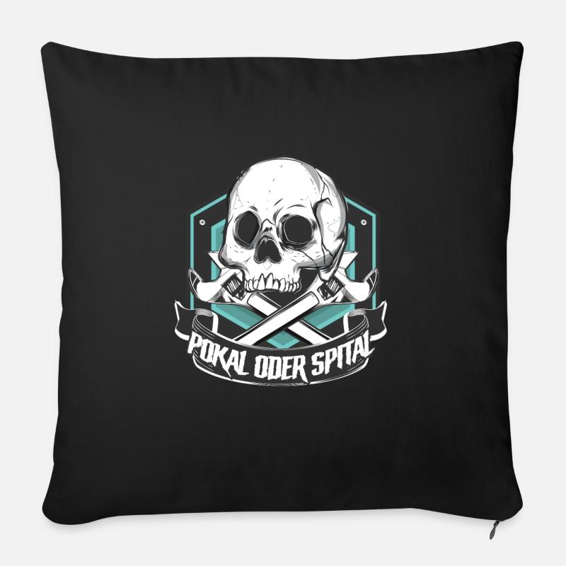 Pokal oder Spital Biker Mechaniker - Sofakissenbezug 45 x 45 cm - Schwarz