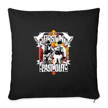 Service d'incendie premier entré dernier sorti - Housse de coussin décorative 45 x 45 cm - noir - Devant