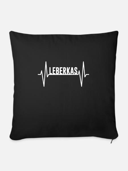 Leberkas Herzfrequenz Herzschlag - Sofakissenbezug 45 x 45 cm - Schwarz
