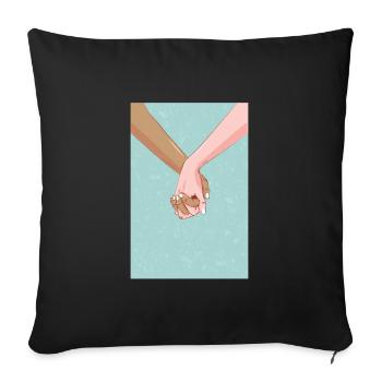 Gegen Rassismus Tshirt - Sofakissenbezug 45 x 45 cm - Schwarz - Vorne