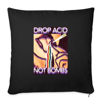 LSD Tshirt Drop Acid Not Bombs - Housse de coussin décorative 45 x 45 cm - noir - Devant