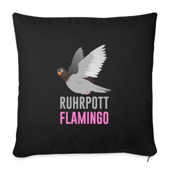 Ruhrpott Flamingo - Sofakissenbezug 45 x 45 cm - Schwarz - Vorne