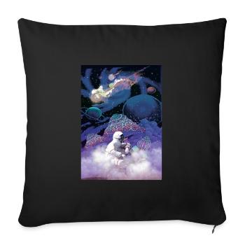 Chemise psychédélique astronaute LSD - Housse de coussin décorative 45 x 45 cm - noir - Devant
