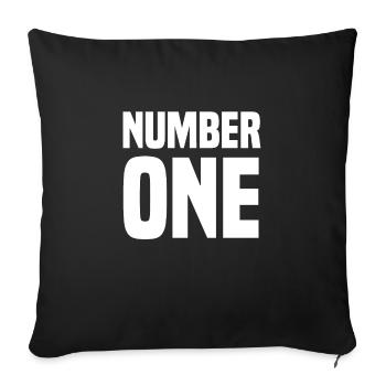 Number One - Sofa pillowcase 17,3'' x 17,3'' (45 x 45 cm) - black - Front