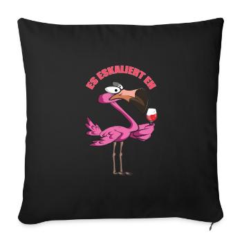 Flamingo Party Es Eskaliert Eh - Sofakissenbezug 45 x 45 cm - Schwarz - Vorne