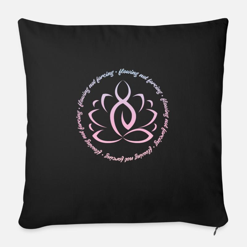 Namaste Flowing Not Forcing Pour dames - Housse de coussin décorative 45 x 45 cm - noir