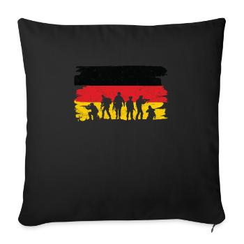 Bundeswehr Veteran Soldat Kamerad - Sofakissenbezug 45 x 45 cm - Schwarz - Vorne