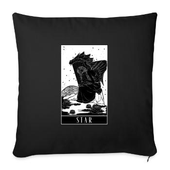 Star - Tarot Karten Lesen - Sofakissenbezug 45 x 45 cm - Schwarz - Vorne