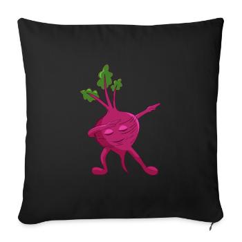 Dabbing beetroot - Sofa pillowcase 17,3'' x 17,3'' (45 x 45 cm) - black - Front