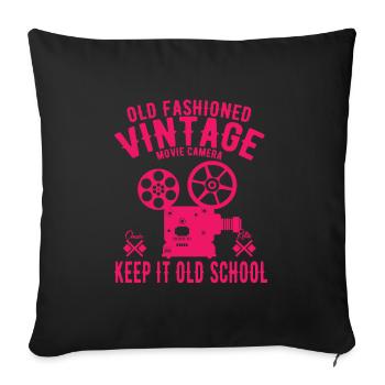 Movie Movies Vintage - Sofa pillowcase 17,3'' x 17,3'' (45 x 45 cm) - black - Front