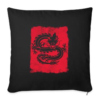 Dragon china - Sofa pillowcase 17,3'' x 17,3'' (45 x 45 cm) - black - Front