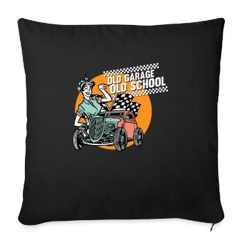 Pinup vintage rockabilly - Sofa pillowcase 17,3'' x 17,3'' (45 x 45 cm) - black - Front