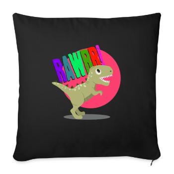 Dino Saurian Rex Rawr - Housse de coussin décorative 45 x 45 cm - noir - Devant