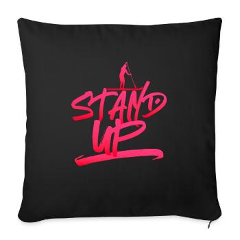 SUP Stand Up Paddling - Housse de coussin décorative 45 x 45 cm - noir - Devant