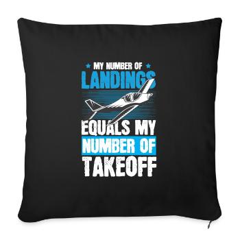 Airplane fly fly - Sofa pillowcase 17,3'' x 17,3'' (45 x 45 cm) - black - Front