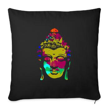 Buddha meditation Ying Yang - Sofa pillowcase 17,3'' x 17,3'' (45 x 45 cm) - black - Front