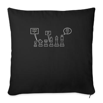 Pièces d'échecs drôles - Housse de coussin décorative 45 x 45 cm - noir - Devant
