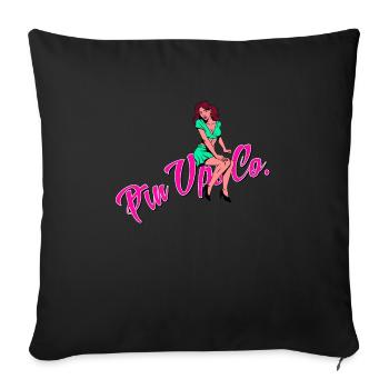 Pinup vintage rockabilly - Housse de coussin décorative 45 x 45 cm - noir - Devant