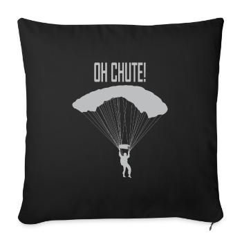 Parachutiste saut en parachute - Housse de coussin décorative 45 x 45 cm - noir - Devant