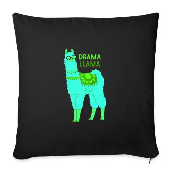 Lama lama dramatique - Housse de coussin décorative 45 x 45 cm - noir - Devant
