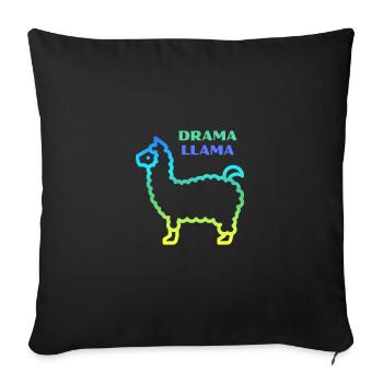Lama lama dramatique - Housse de coussin décorative 45 x 45 cm - noir - Devant
