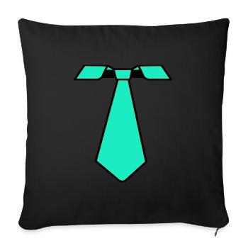 Karneval Fasching Krawatte - Sofakissenbezug 45 x 45 cm - Schwarz - Vorne
