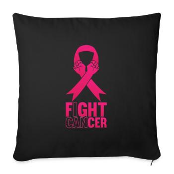 Fight Cancer Cancer Fights Disease - Sofa pillowcase 17,3'' x 17,3'' (45 x 45 cm) - black - Front