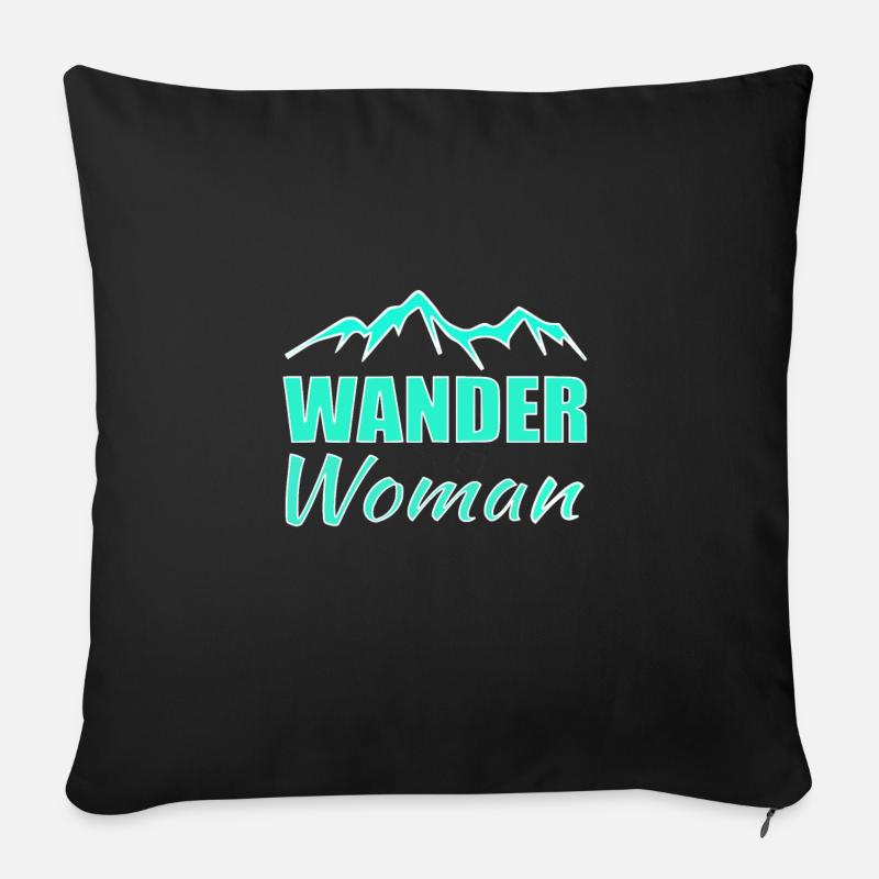 Wander Woman Wandern - Sofakissenbezug 45 x 45 cm - Schwarz