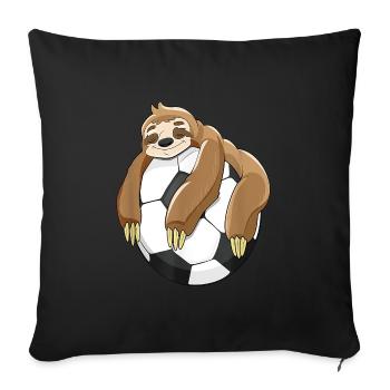 Faultier Faultiere Fußball Faultier auf Fußball - Sofakissenbezug 45 x 45 cm - Schwarz - Vorne