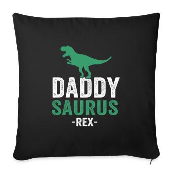 Daddysaurus - Sofakissenbezug 45 x 45 cm - Schwarz - Vorne