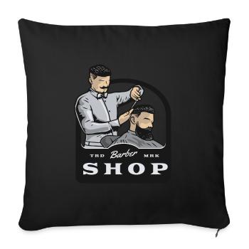 Barber Barbershop Shaving Bart Barber - Sofa pillowcase 17,3'' x 17,3'' (45 x 45 cm) - black - Front