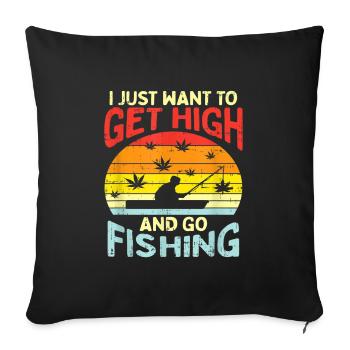 Cannabis chanvre THC 420 - Housse de coussin décorative 45 x 45 cm - noir - Devant