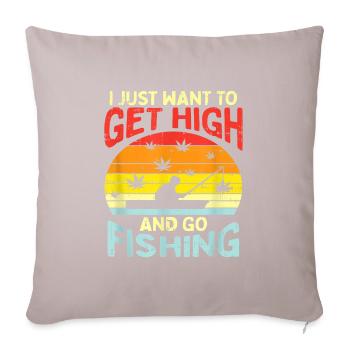 Cannabis Hemp THC 420 - Sofa pillowcase 17,3'' x 17,3'' (45 x 45 cm) - light taupe - Front