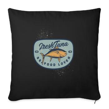 Frischer Thunfisch Tuna Seafood - Sofakissenbezug 45 x 45 cm - Schwarz - Vorne