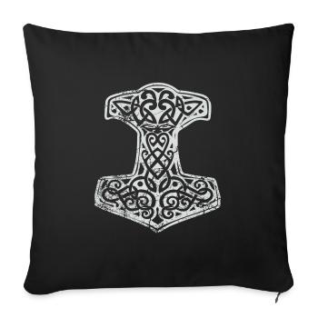 Yggdrasil World Tree Mjölnir Nordic - Sofa pillowcase 17,3'' x 17,3'' (45 x 45 cm) - black - Front