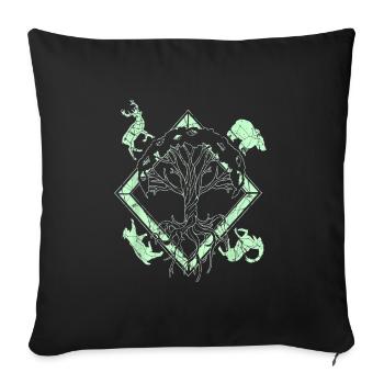 Yggdrasil World Tree World Ash Nordic - Sofa pillowcase 17,3'' x 17,3'' (45 x 45 cm) - black - Front