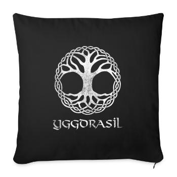Yggdrasil World Tree World Ash Nordic - Sofa pillowcase 17,3'' x 17,3'' (45 x 45 cm) - black - Front