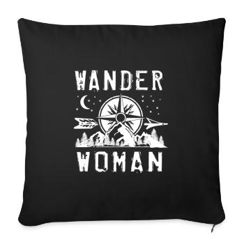 Wander Woman Wandern - Sofakissenbezug 45 x 45 cm - Schwarz - Vorne