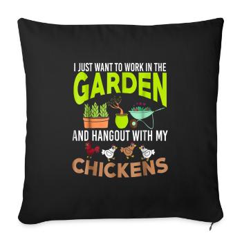 Garden gardener gardening - Sofa pillowcase 17,3'' x 17,3'' (45 x 45 cm) - black - Front