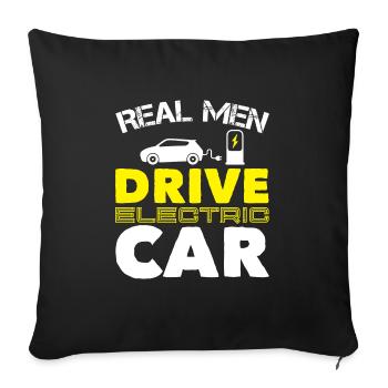 E Car Electric Car Green - Sofa pillowcase 17,3'' x 17,3'' (45 x 45 cm) - black - Front