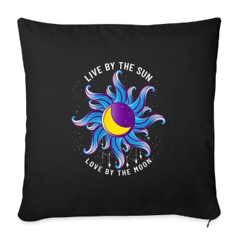 Wild Moonchild Live by the sun Love by the moon - Sofa pillowcase 17,3'' x 17,3'' (45 x 45 cm) - black - Front