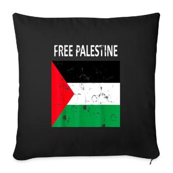Palestine Free Freedom Free Gaza - Sofa pillowcase 17,3'' x 17,3'' (45 x 45 cm) - black - Front