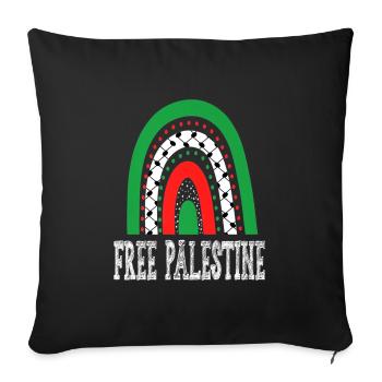 Palestine Free Freedom Free Gaza - Sofa pillowcase 17,3'' x 17,3'' (45 x 45 cm) - black - Front