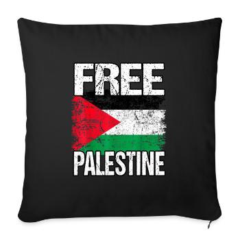 Palestine Free Freedom Free Gaza - Sofa pillowcase 17,3'' x 17,3'' (45 x 45 cm) - black - Front