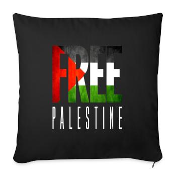 Palestine Free Freedom Free Gaza - Sofa pillowcase 17,3'' x 17,3'' (45 x 45 cm) - black - Front