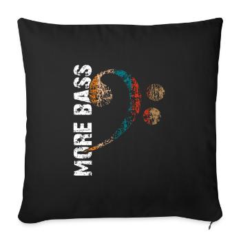 | plus de basses J’adore les | de basse Clef de fa - Housse de coussin décorative 45 x 45 cm - noir - Devant
